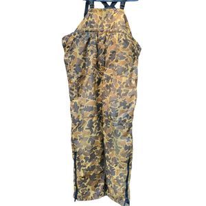 Vintage Stearns Duck Hunting Bouyant Camo Bib Overalls Pants PFD FB-7081 Mens XL